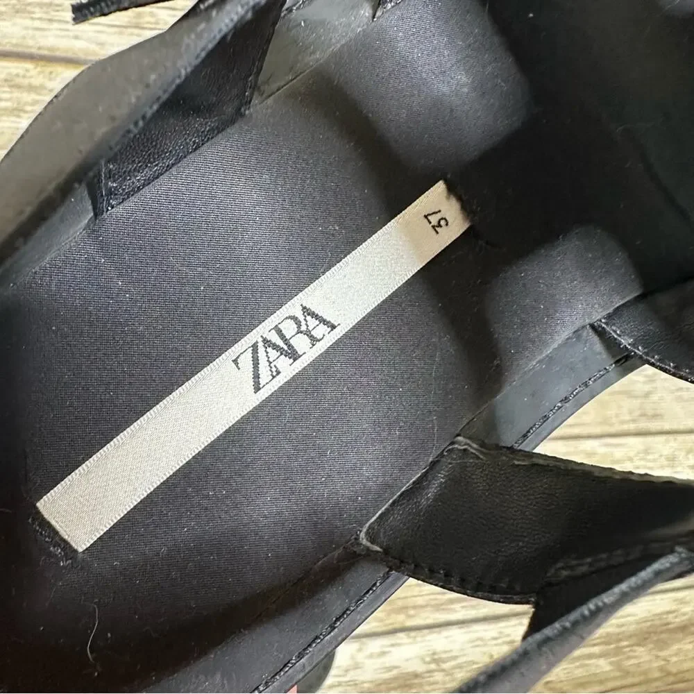 Zara 7.5 black strappy fisherman sandals - Picture 9 of 11